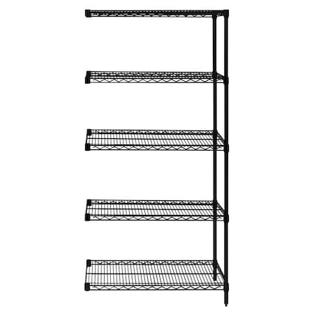 Quantum Storage Systems Add-On Kit 36"X72"X63", Black Epoxy AD63-3672BK-5